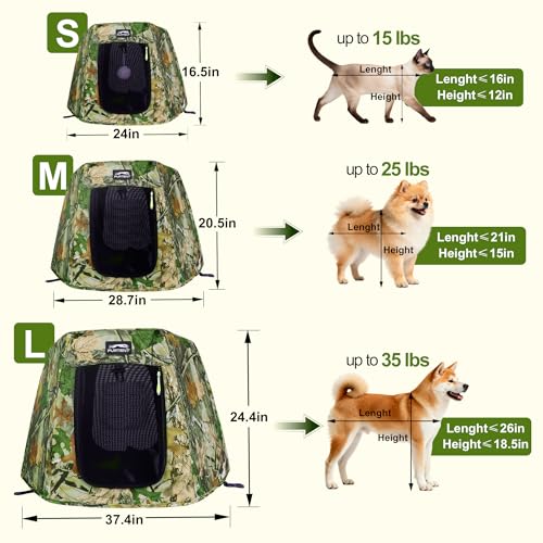Image of Portable Pop Up Dog Tent with Sunshade Mesh Window & Washable Pad for Cats
