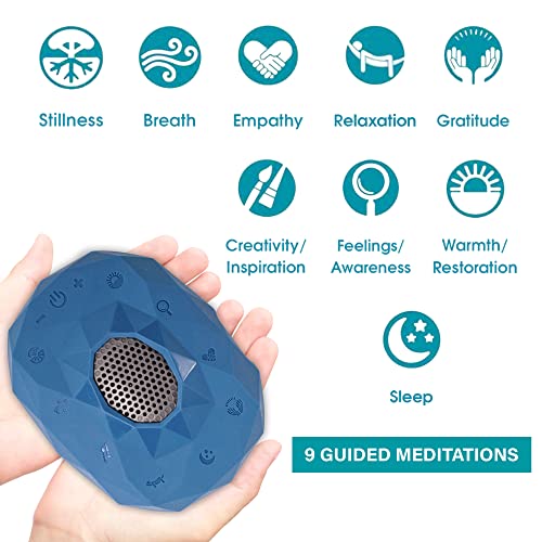 Zenimal Teen And Adult Meditation And Sleep Track Screen-Free Audio Player - Promotes Mindfulness, Includes 9 Audio Meditations, 60 Minutes Of Relaxing Music, Ocean Waves, And White Noise, Blue #TOP1