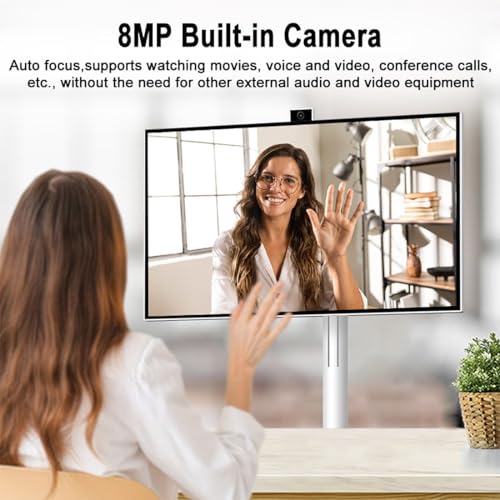 27 Inch تلفزيون Portable Smart TV Touch Screen Monitor شاشه متنقله with Adjustable Floor Stand, Android 15 OS | Build-in Camera | 6G RAM+128G Storage, 9000aMh Battery 10H Video Play Time