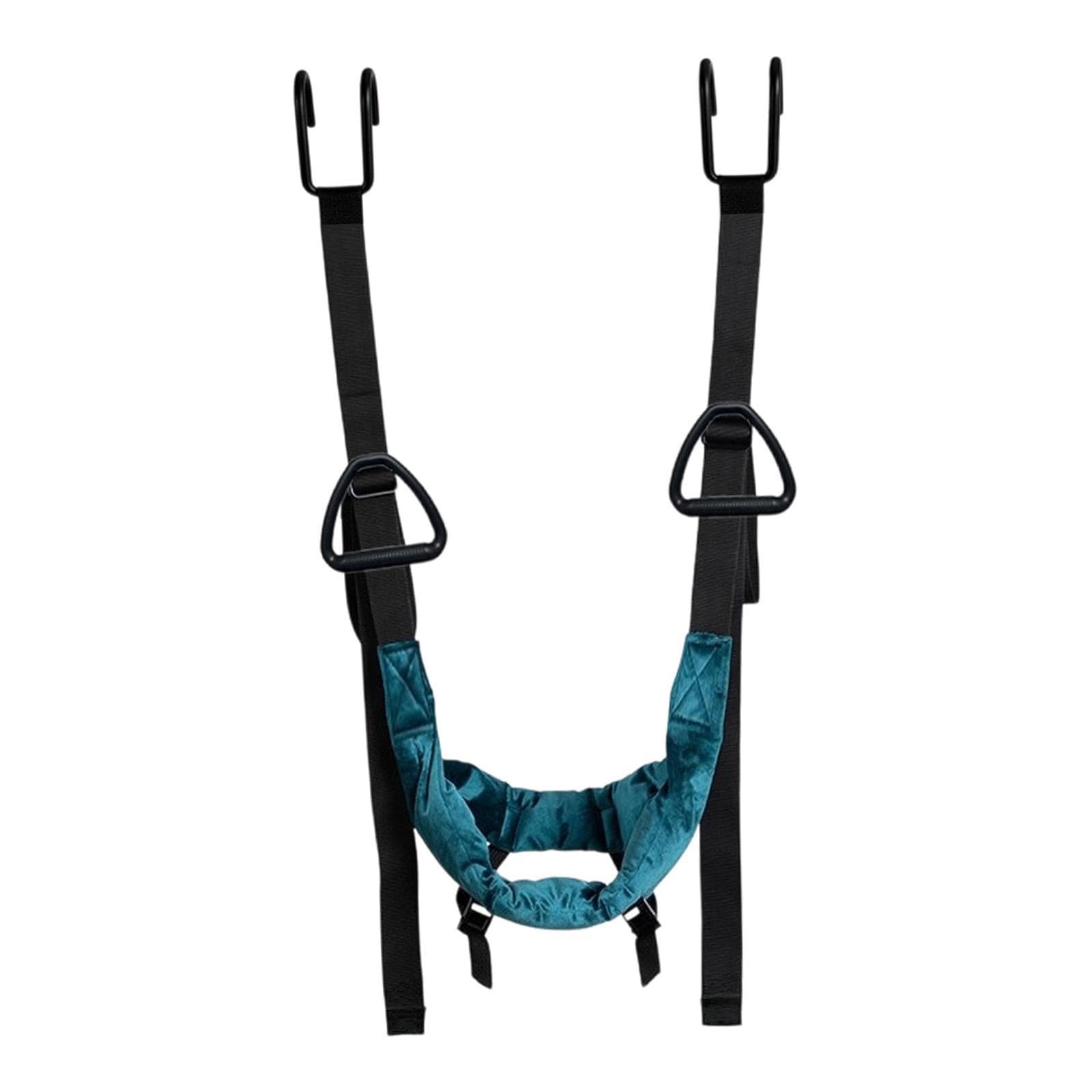 Dispositivo de Tracción Cervical con Hamaca Ajustable para Cuello Cinturón Ergonómico de Fácil Montaje Material Suave Y Transpirable Adecuado para Adu, con Asa