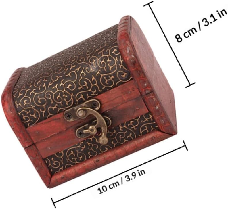 Vintage Jewelry Box Set of 2 with Lock, Antique Trinket Organizer Chest for Rings Necklaces Earrings, Retro Decorative Storage Case for Personal Use