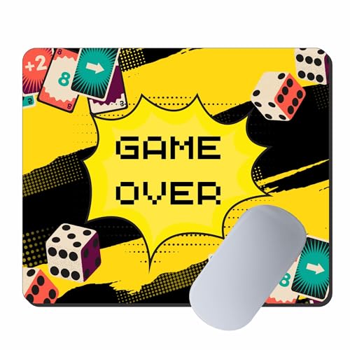 Image of My Print Shop Gaming Mouse Pad 9 x 7.5 Inch - Game Over Design Desk Mousepad | Non-Slip Rubber Base, Smooth Surface for Gaming, Office & Laptop Use