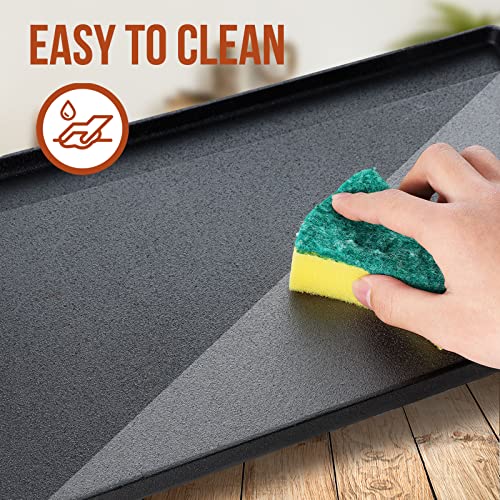 Cast Iron Griddle Plate 13 X 8 Inch | Reversible Cast Iron Grill/Griddle Pan | Double Sided Stove Top Griddle On Single Burner | Pre-Seasoned Small Cast Iron Griddle 1 Piece #TOP6