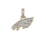 Officially licensed NFL Sports Team Logo Pendant - Gold Plated Iced Out Football Necklace Charm
