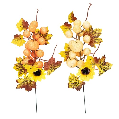 Arrangements d'automne et citrouille avec fausses branches de feuilles d'érable RLKHXBS