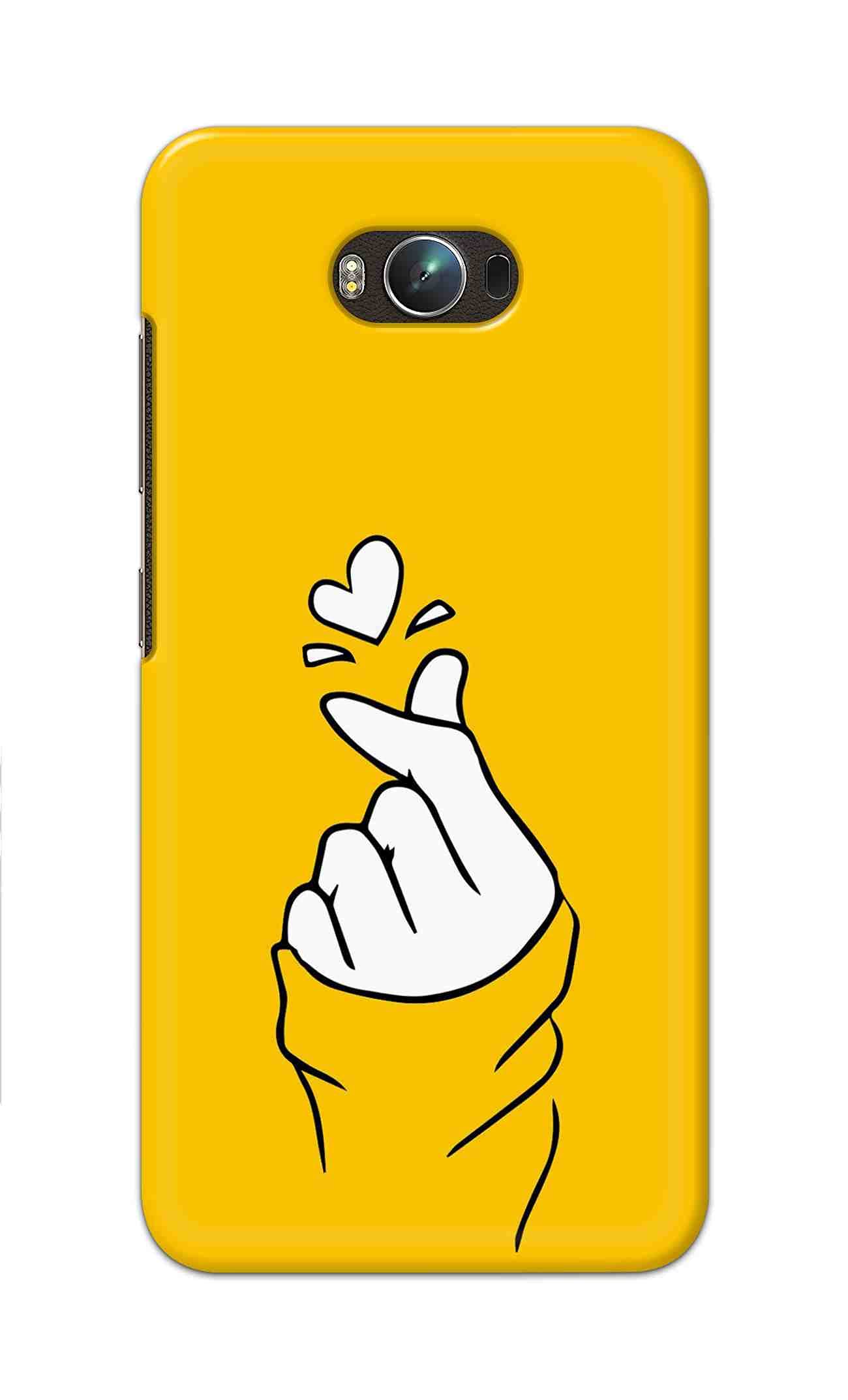 eStuffz for Asus Zenfone Max Cute Heart Finger Snap Yellow Design Pattern Colorful Hard Printed Stylish Light Weight Slim Designer Mobile Back Pouch Case Cover