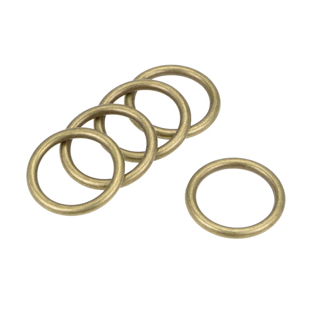 uxcell O Ring Buckle 20mm(0.8") ID 3mm Thickness Zinc Alloy O-Rings for Hardware Bags Belts Craft DIY Accessories, Bronze Tone 5pcs