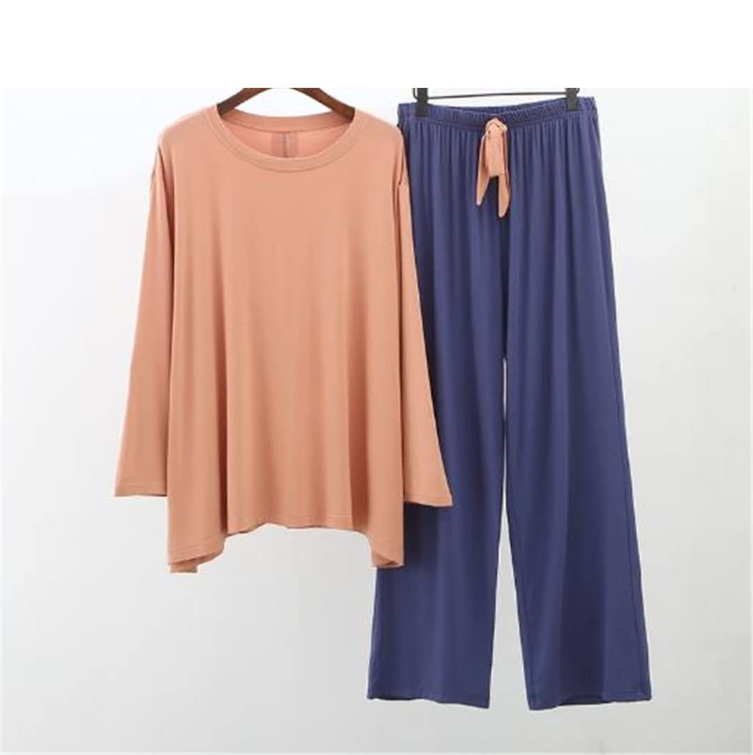 Conjunto de pijama de mujer de color de contraste de algodón cómodo para mujer, Imagen5, talla única