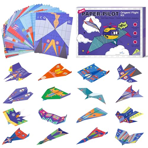 Leven DIY Paper Airplane Book, 16 Creative Folding Paper Planes