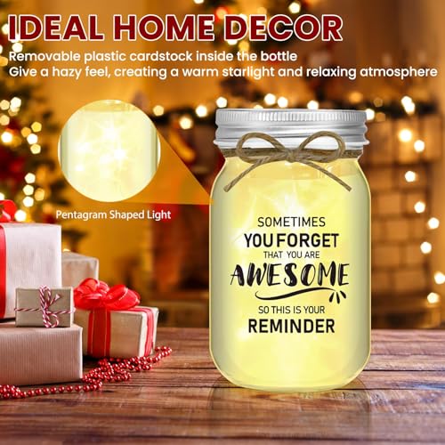 Image of Gifts for Women, Birthday Gifts for Wome Mason Jar Night Light Appreciation Inspirational Gift for Her Inspirational Birthday & Holiday Presents for Men