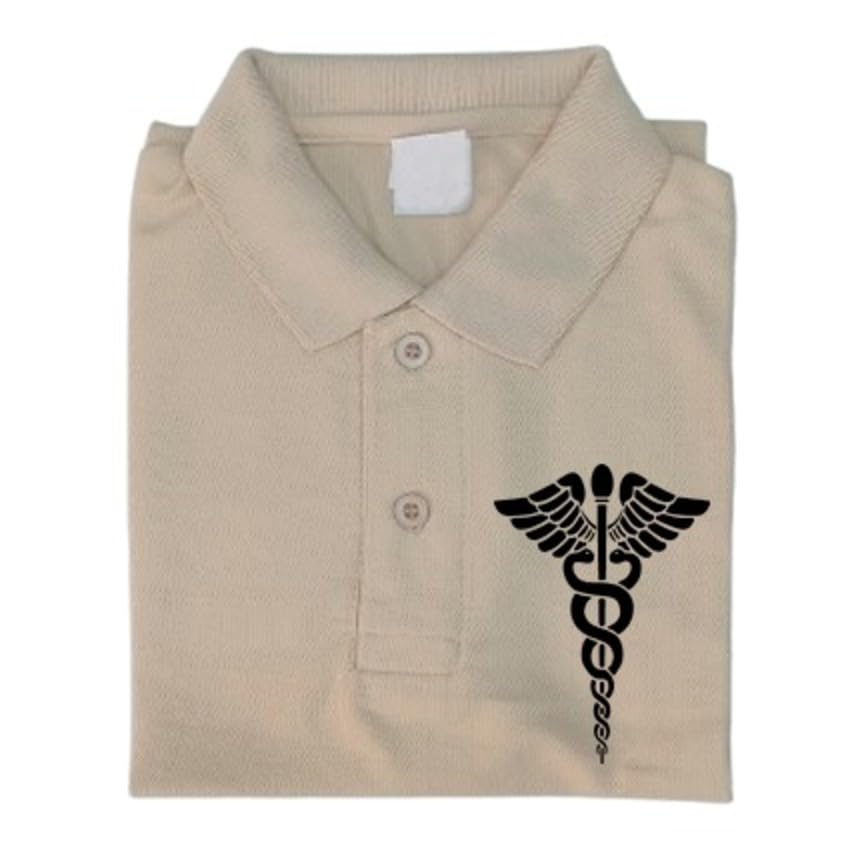 Premium Doctor Logo Printed Half Sleeve Polo Tshirt for Men Beige-image-38