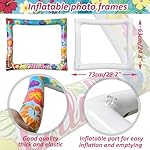 37Pcs Aloha Luau Party Inflatable Selfie Photo Frame & Photo Booth Props Set Hawaiian Party Selfie Props for Pictures and Decorations Summer Tropical Flamingo Tiki Birthday Party Supplies - Image 2