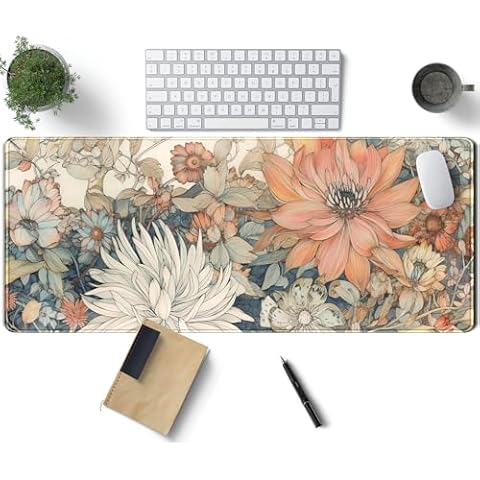 Japanese Floral Desk Mat for Gaming Cover