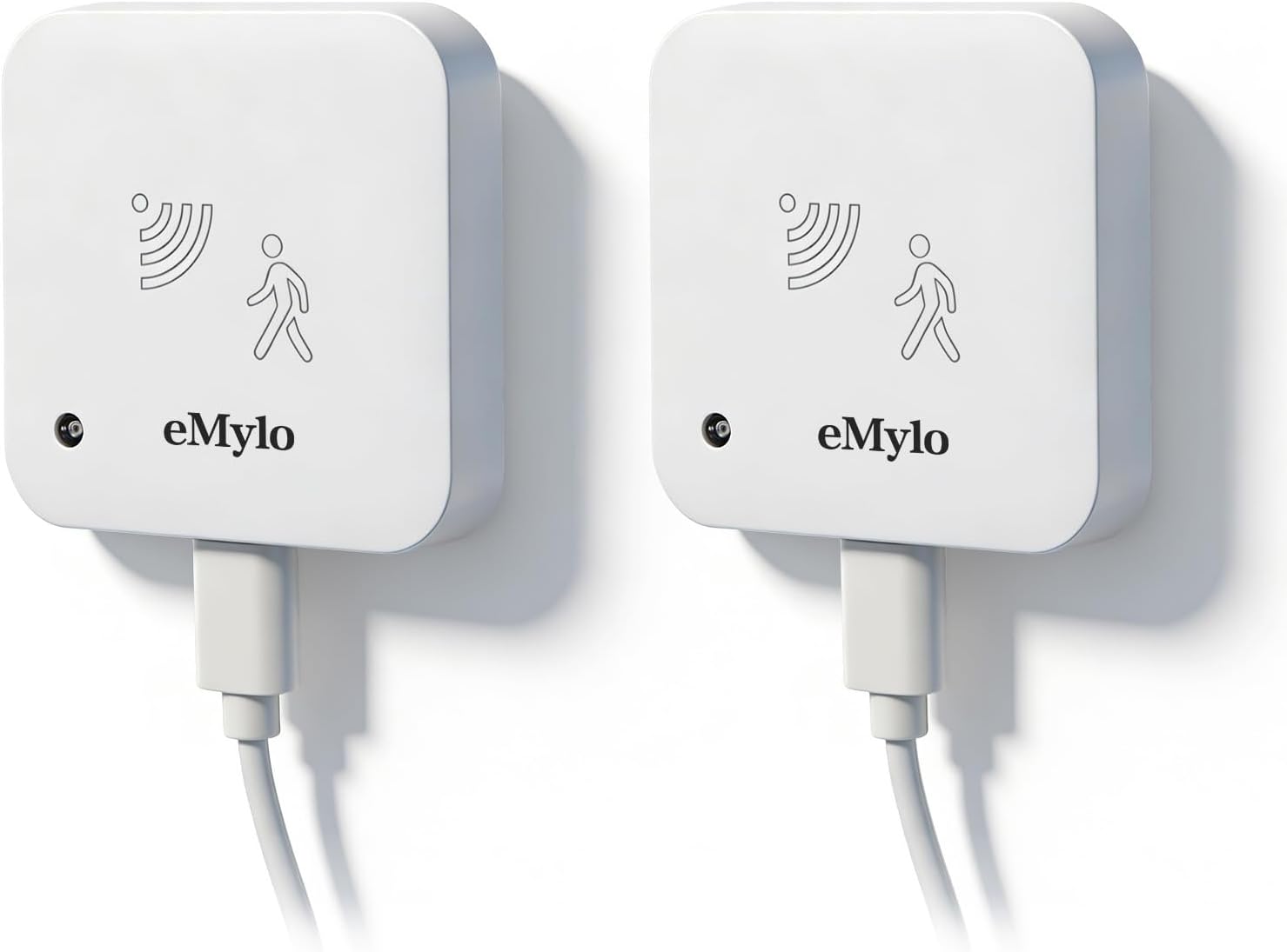 eMylo Human Presence Sensor 2 Pack, 24G mmWave Radar Wired WiFi Motion Sensor, Motion Detector for Smart Home Automation, Adjustable Sensitivity, Real-time Alerts, No Hub Required (2.4GHz Wi-Fi Only)