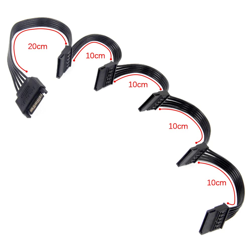 Piplus SATA Power Splitter - 1 to 5 Cable -4
