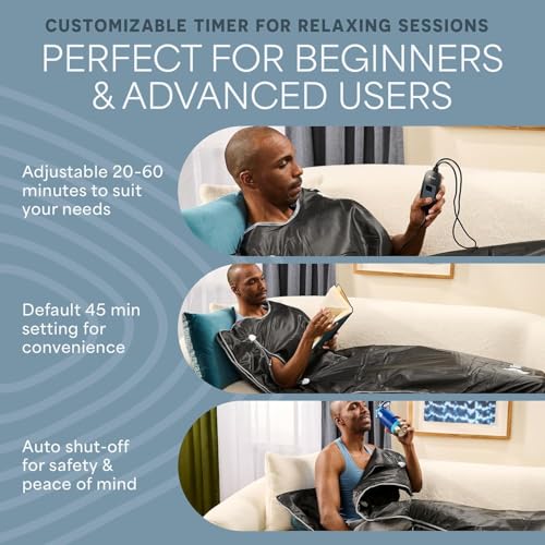Image of Lifepro BioRemedy Infrared Sauna Blanket for Home Relaxation Detox | Portable Low EMF Carbon Fiber Dual-Layer, Adjustable 86-158F, 20-60 Min Timer, Far Infrared Full Body Relaxation