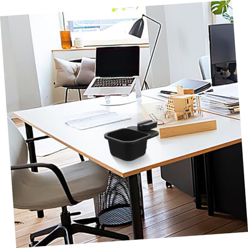 Cabilock bote de basura pequeño con clip para escritorio negro miniatura 7
