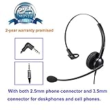 MAIRDI 2,5mm Telefon Headset mit Noise Cancelling Mikrofon CallCenter Headset Festnetztelefone Kopfhörer für Cisco SPA Linksys Siemens Gigaset Panasonic Grandstream Polycom DECT Schnurlostelefon