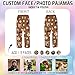 Custom Face Pajama Pants for Men Women Personalized Funny Matching Dog and Owner Pajamas Pant with Photo Name Customized Christmas PJ Bottoms Trousers Sleepwear Ugly Xmas Gifts for Family Pet Lovers