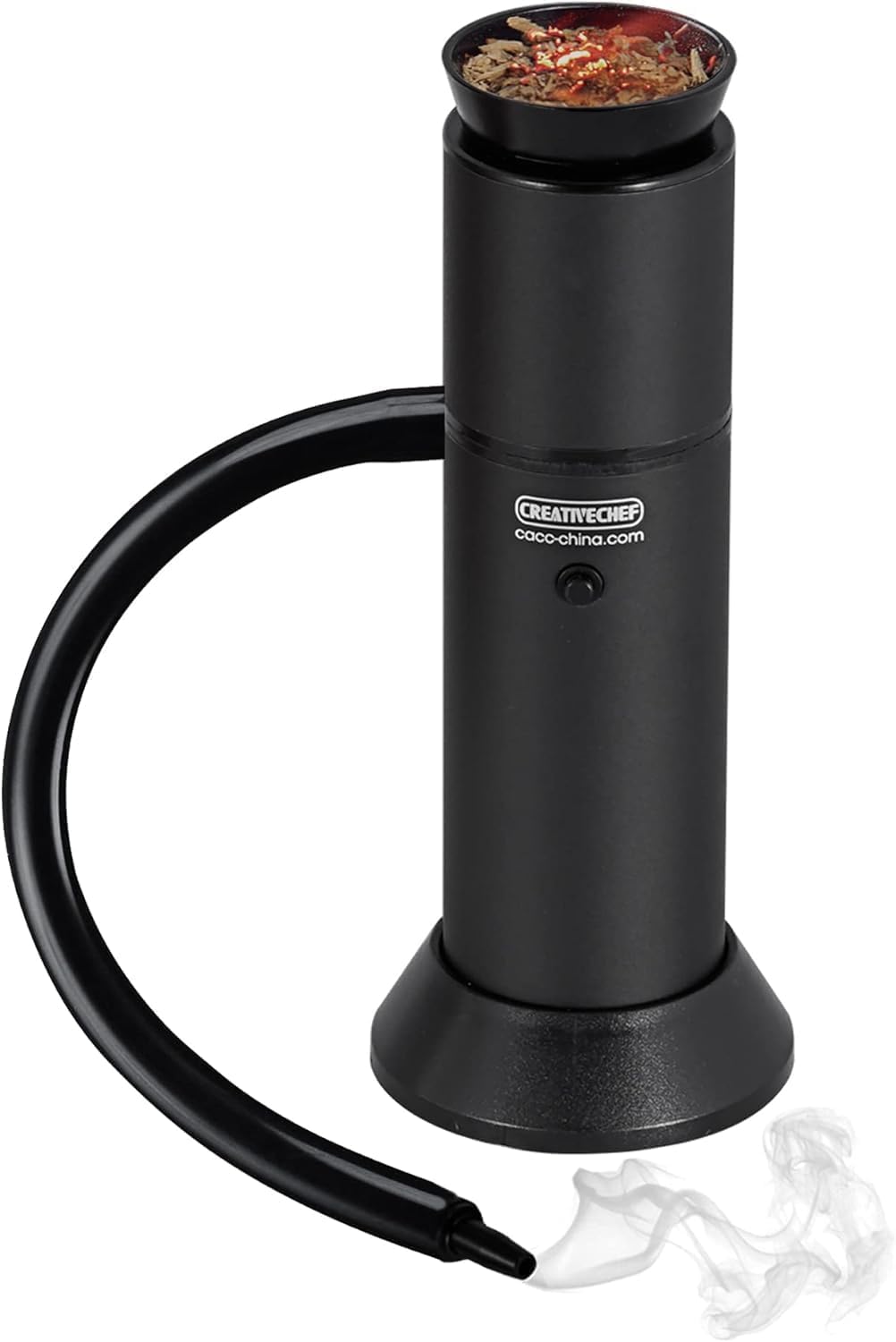 CREATIVECHEF SG16B Portable Smoke Gun for Food & Cocktail Smoking Kit - Aluminum Alloy Smoker Infuser with Wood Chips, 6.3"x2.6", Black