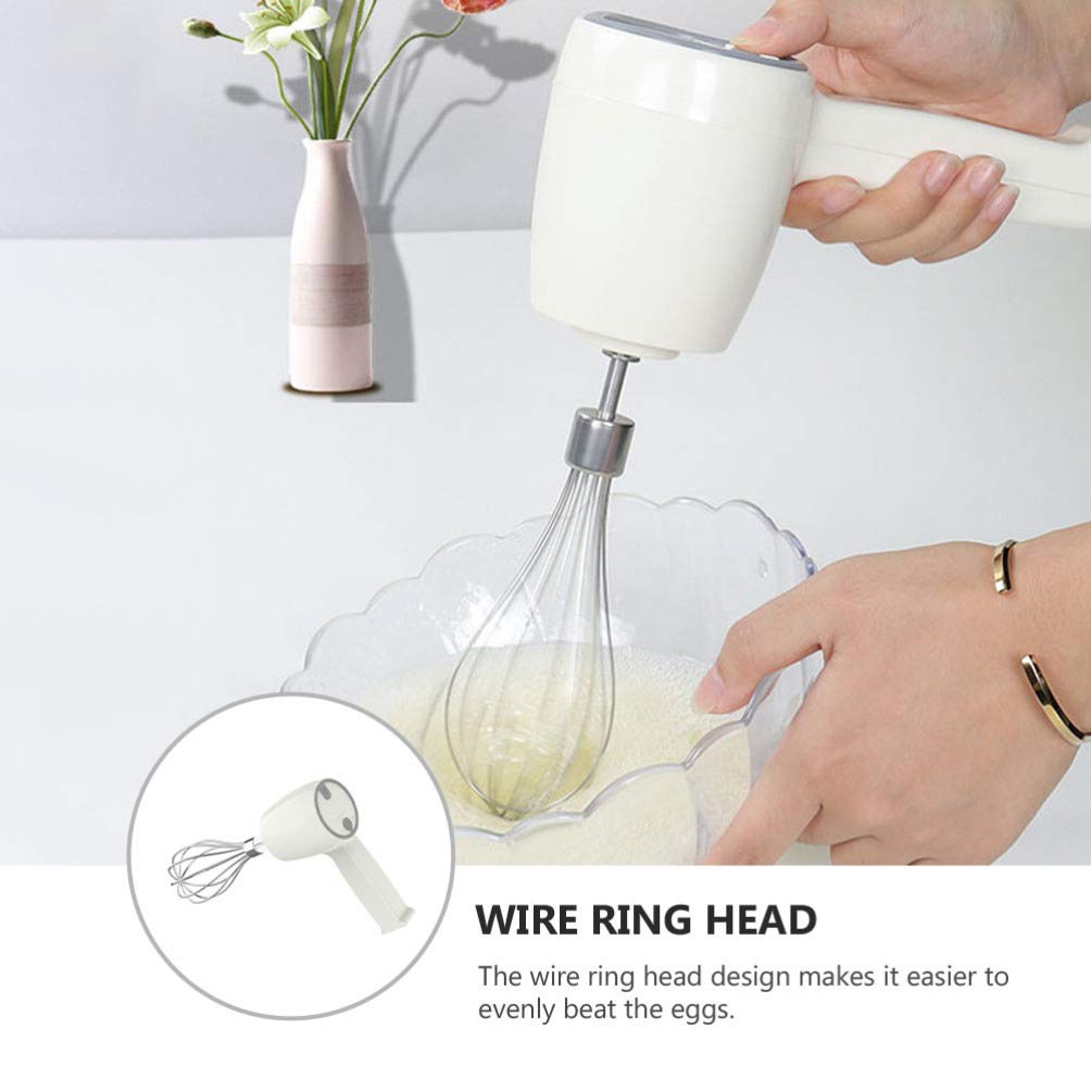 SOLUSTRE Elektrischer Handmixer Edelstahl Schneebesen Wiederaufladbare Küche Handmixer Rührer Rührer Milchaufschäumer zum Einfachen Schlagen von Eiercreme Mischen von Kekskuchen