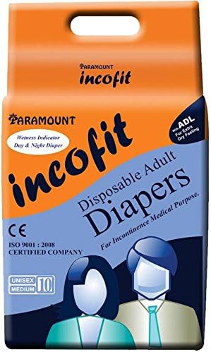 AroKleen (ISI CERTIFIED) Adult Diapers Tape Style | Medium (M) Size, 10 Count, Waist Size (72-102cm | 28"- 40" inches), Unisex, High Absorbency, Leak Proof, Overnight Protection, Odour lock, Anti-Bacterial Absorbent Core-Pack of 1