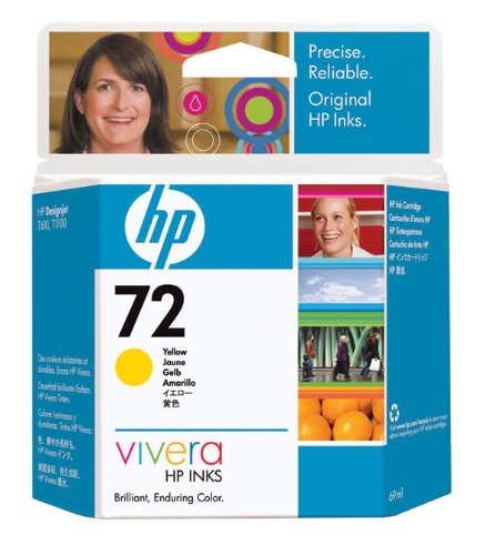 HP72 Yellow Ink Cartridge 67ml 72 Ink Cartridges, 15-35°C, 0.13kg (0.331lb), 120g