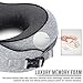 MZYSKJ Travel Pillow 100% Pure Memory Foam Neck Pillow, Comfortable & Breathable Cover, Ergonomic Design Ultra Soft Full Neck Chin Support Adjustable, 3D Contoured Sleep Mask, Earplugs, Standard, Grey