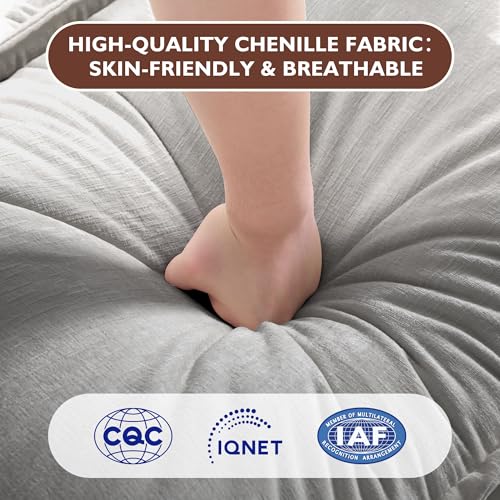 Image of Ihanherry 111.4 inch U Shaped Modern Cloud Sofa Modular Sectional Couch with 2 Ottoman, 5-Seat Chenille Deep Seat Sofa with Pillow for Living Room, Bedroom and Apartment, Grey