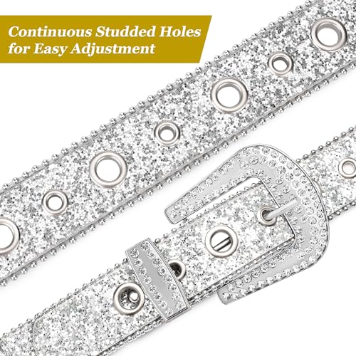 Rhinestone Diamond Belt Bling Grommet Cowboy Cowgirl Belts for Women Men2