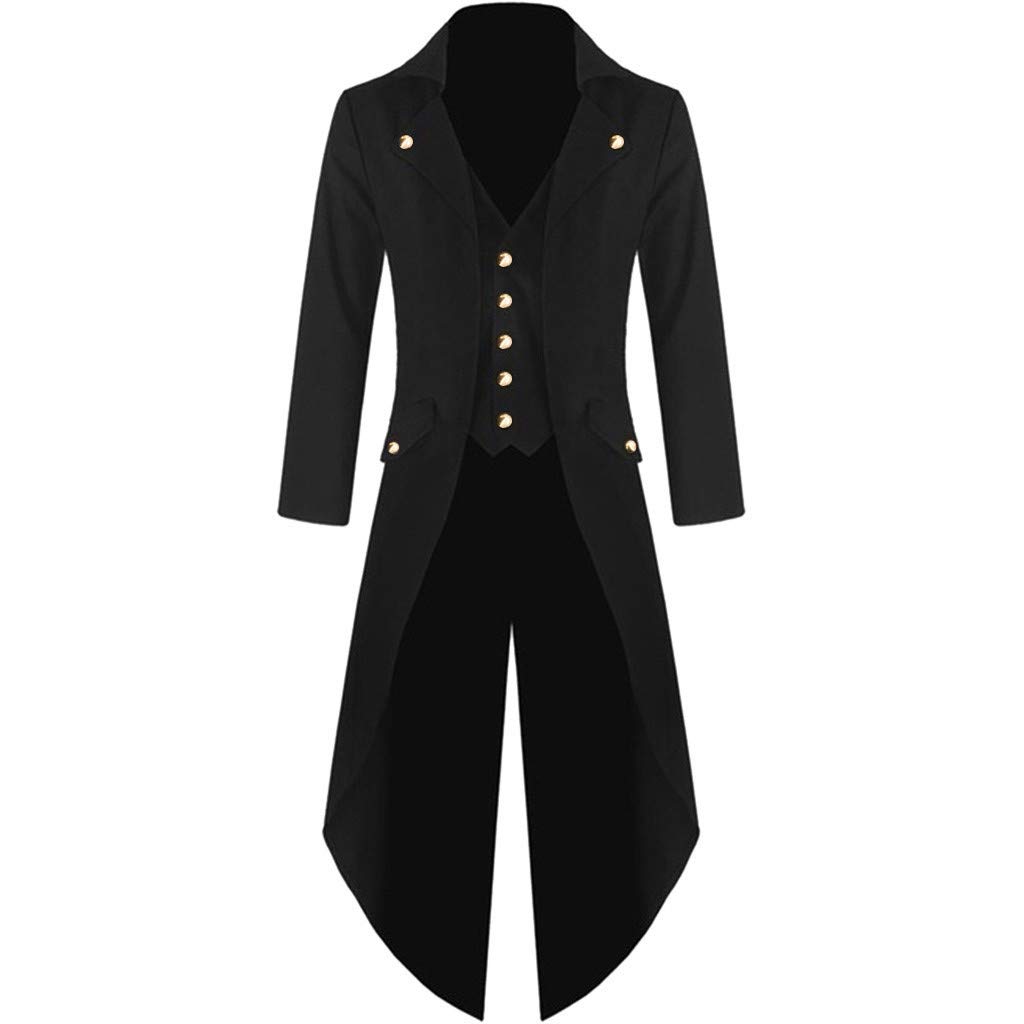 Homme Veste Costume en Queue De Pie Longue Steampunk Uniforme Cosplay Tailcoat pour Hommes Costume Party Outwear Partie Vêtements De Dessus Slim Fit Halloween