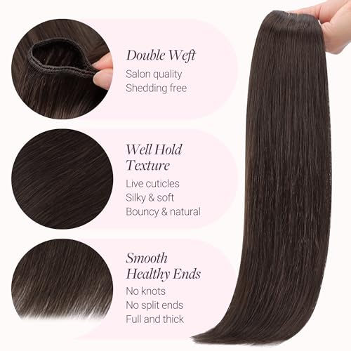 Image of GOO GOO Sew In Hair Extensions Real Human Hair Thick, Add Volume 18In 120g