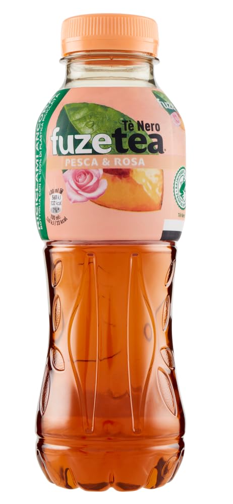 Italian Gourmet Tè Pesca Bibita 24 x 400ml Schwarztee Pfirsich Rose Eistee