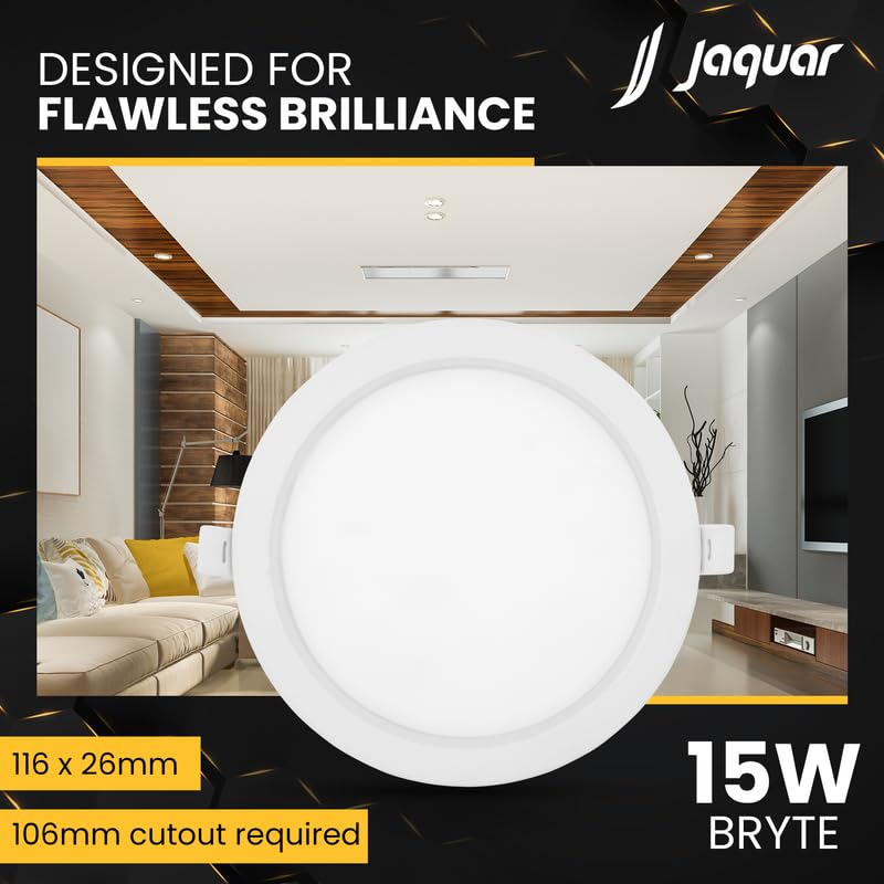 Image of Jaquar 15W Bryte Slim Downlight Cool White with Aluminum Housing Built-in Driver | High Lumens | Slim Design | 2-Year Warranty | Easy and Quick Installation | Pack of 1