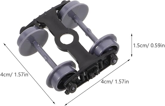 6pcs Train Wheels Building Kit for DIY Assembly Plastic Model Wheels with Smooth Surface Quick Installation Replacement Parts for Train Models