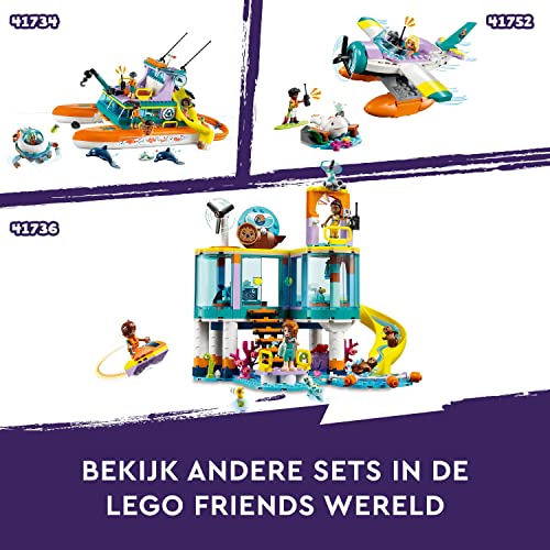 LEGO Friends Sea Rescue Center Set for Kids Ages 7+ with Otter, Seahorse, and Turtle Figures