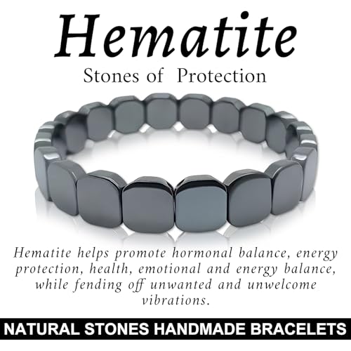 2 Pulseras Hematite Ajustables para Hombre miniatura 3