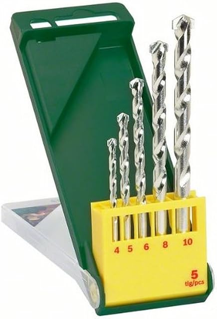 Bosch 2607019438 4/5/6/8/10 mm Masonry Drill Bit Set (5-Piece)