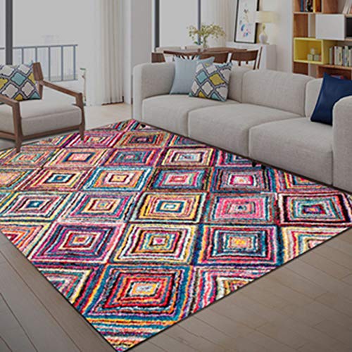 リビングラグマット 幾何学模様 ラグマット和風 通気性 80*200CM おしゃれ 室内 洗える ラグマット 北欧 ナチュラル カラー モダン 西海岸 夏 洋室 遮音 屋内 かわいい 玄関マット 廊下 会議室 すべり止めラグ シンプル センターラグ