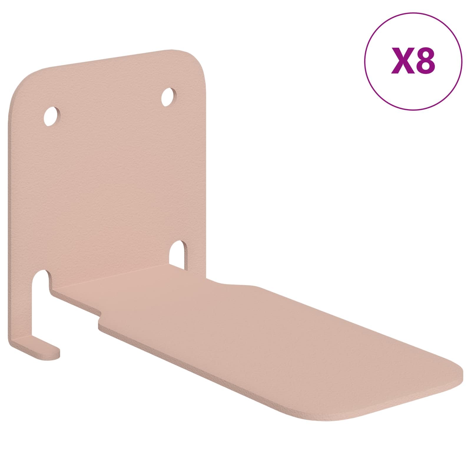 Juego de 8 estanterías flotantes, color rosa, de acero, 6 x 10,8