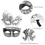 Coddsmz Couple Mask Half Venetian Masquerade Ball Mask Mardi Gras Mask Christmas Cosplay Costume Halloween Party Mask 2 Pack - Image 5