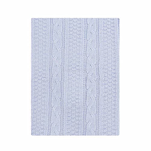 nazarenogabrielli Scialle Copertina Invernale Culla Mod. Treccia Moda Egidio (Cielo)