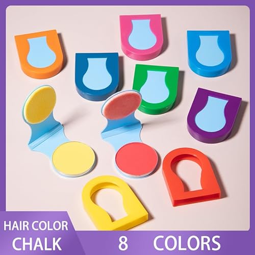Paminify 8 Colors Kids Washable Hair Chalk For Girls Boys,Safe Temporary Hair Dye Color Makeup For Kids Adults,Ideal For Sport Events Birthday Halloween Party Christmas Carnival Singer Concerts Cosplay thumb #6