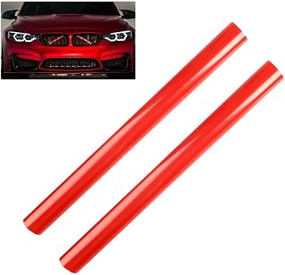 2pcs Red Car Front Bumper Grille Trim Strip Grille Decoration Bar V Brace Compatible with BM-W E60 1 2 3 4 Series Front Grille Trim Strips