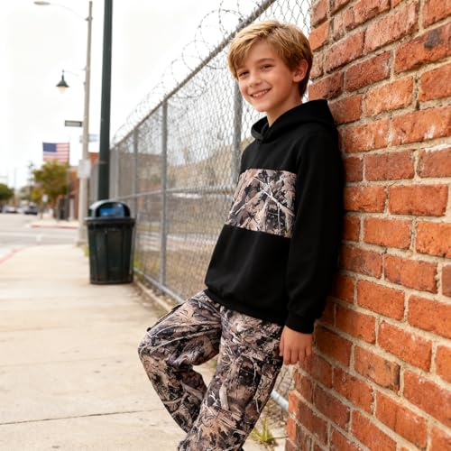 Image of 5-12 Years Boys Clothing Set Camo Hoodie & Cargo Pants Outfits Set 2025 Fashion Clothing
