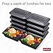GoodCook Meal Prep Containers, Single Compartment 10-Pack, BPA-Free Reusable Food Storage, Black, Microwave & Freezer Safe, Stackable Meal Prep Containers for Lunches and Snacks