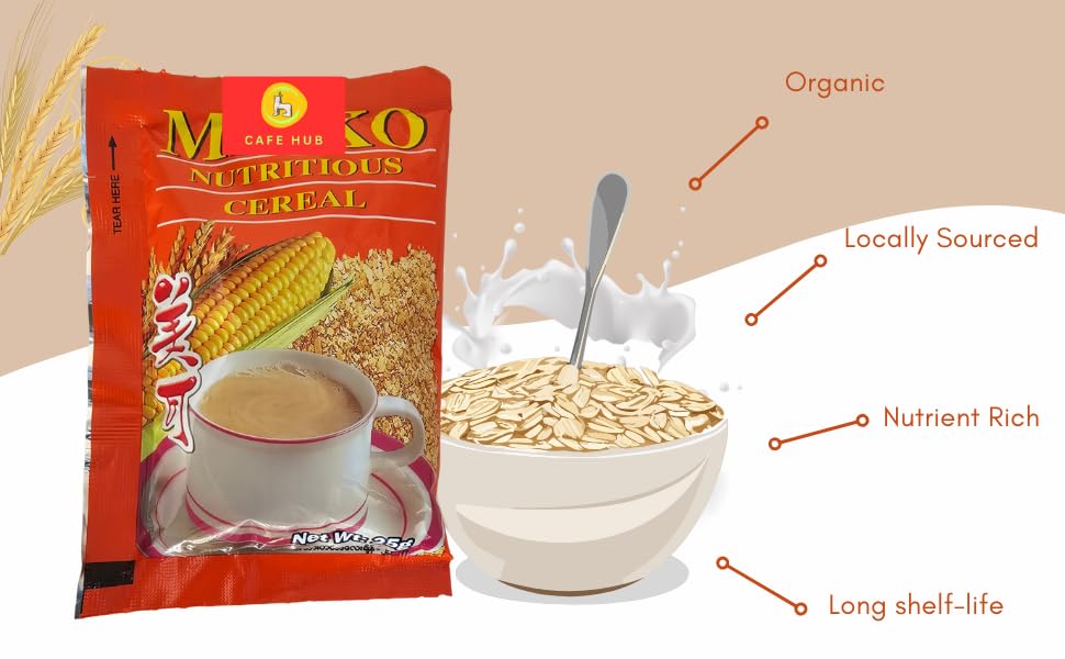 Image of Cafehub Nutritious Cereal 3-in-1 Instant, Breakfast Drink Mix Beverage With Sugar And Non Dairy Creamer (12 sachet)