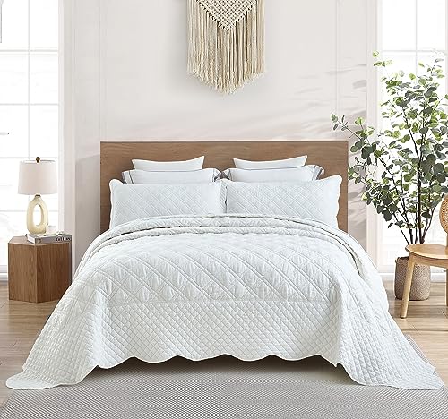Image of HZ & HY Oversized King Bedspreads, Belgian Linen, White