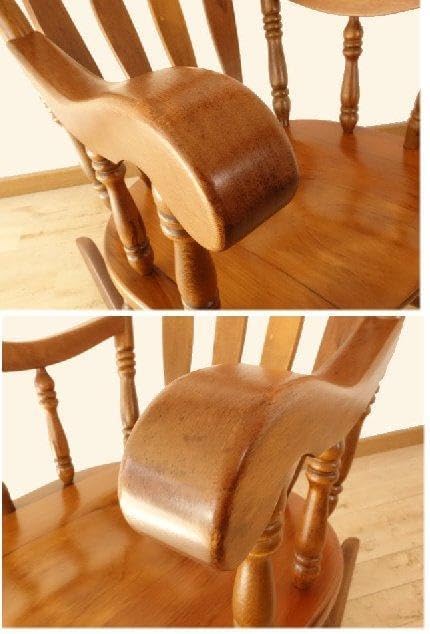 木製 ロッキングチェアー 彫刻入 再塗装済 USED｜ロッキングチェア