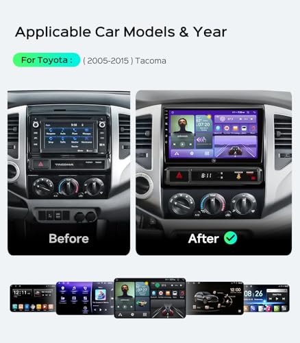 Image of 11.5 inch Car Radio Stereo for Toyota Tacoma 2005-2015, 5GHz Wi-Fi6 4+64G Touchscreen Head Unit Bluetooth 5.4 with Android 13 /CarPlay /Android Auto /GPS Navigation /FM /RDS Radio /HD Backup Camera
